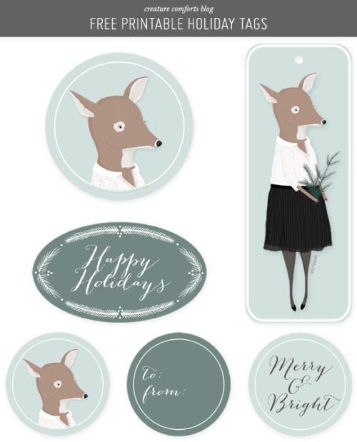 Gift Tags by Creature Comforts | via Fox & Brie