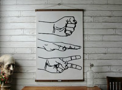 Rock Paper Scissors Poster by Gritty City Goods | via Fox & Brie